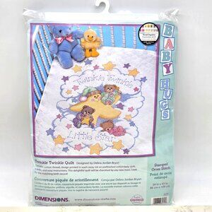 Vintage Dimensions TWINKLE TWINKLE Little Star Stamped Cross Stitch Quilt Kit